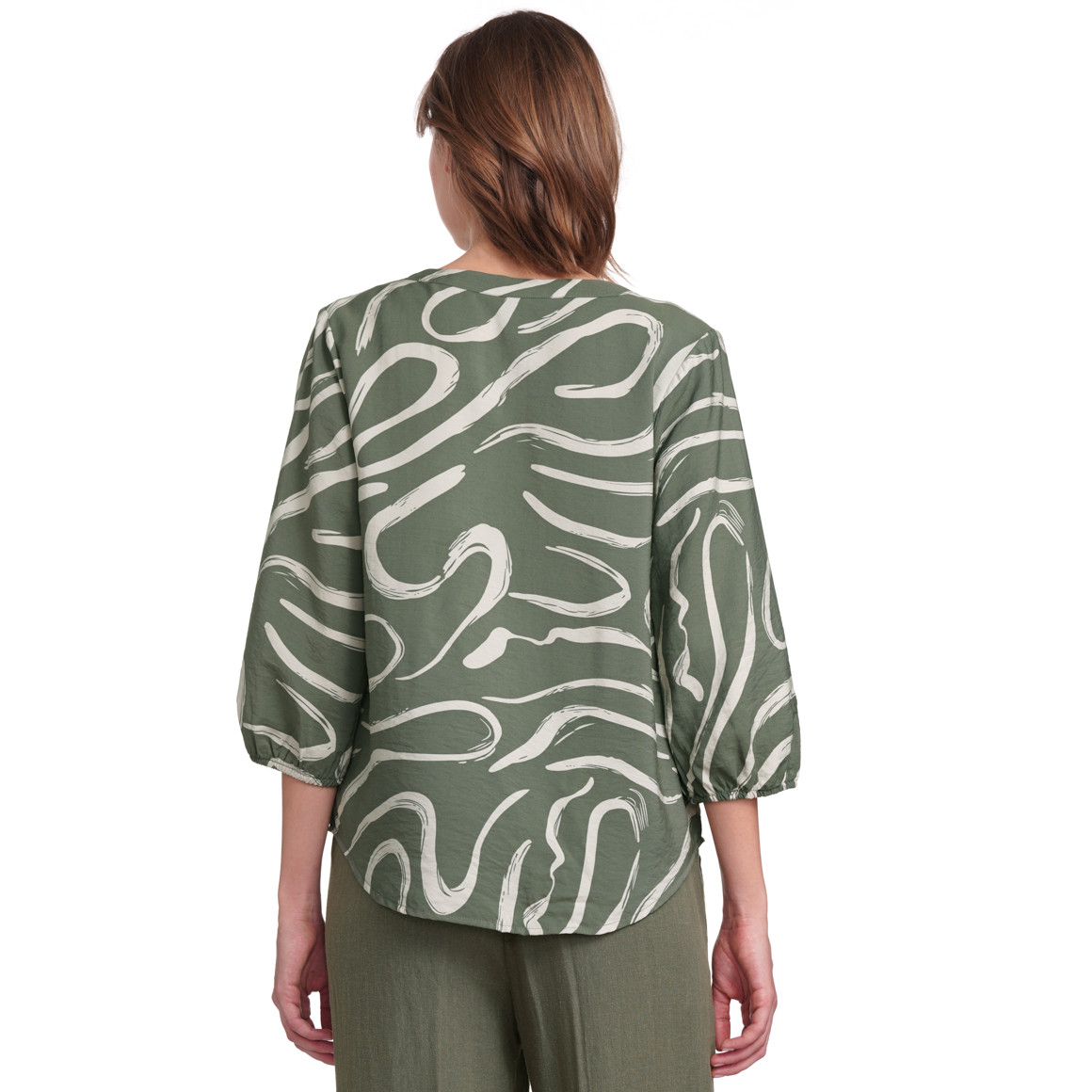 Gina Collection Damen Bluse aus Modal-Mix oliv