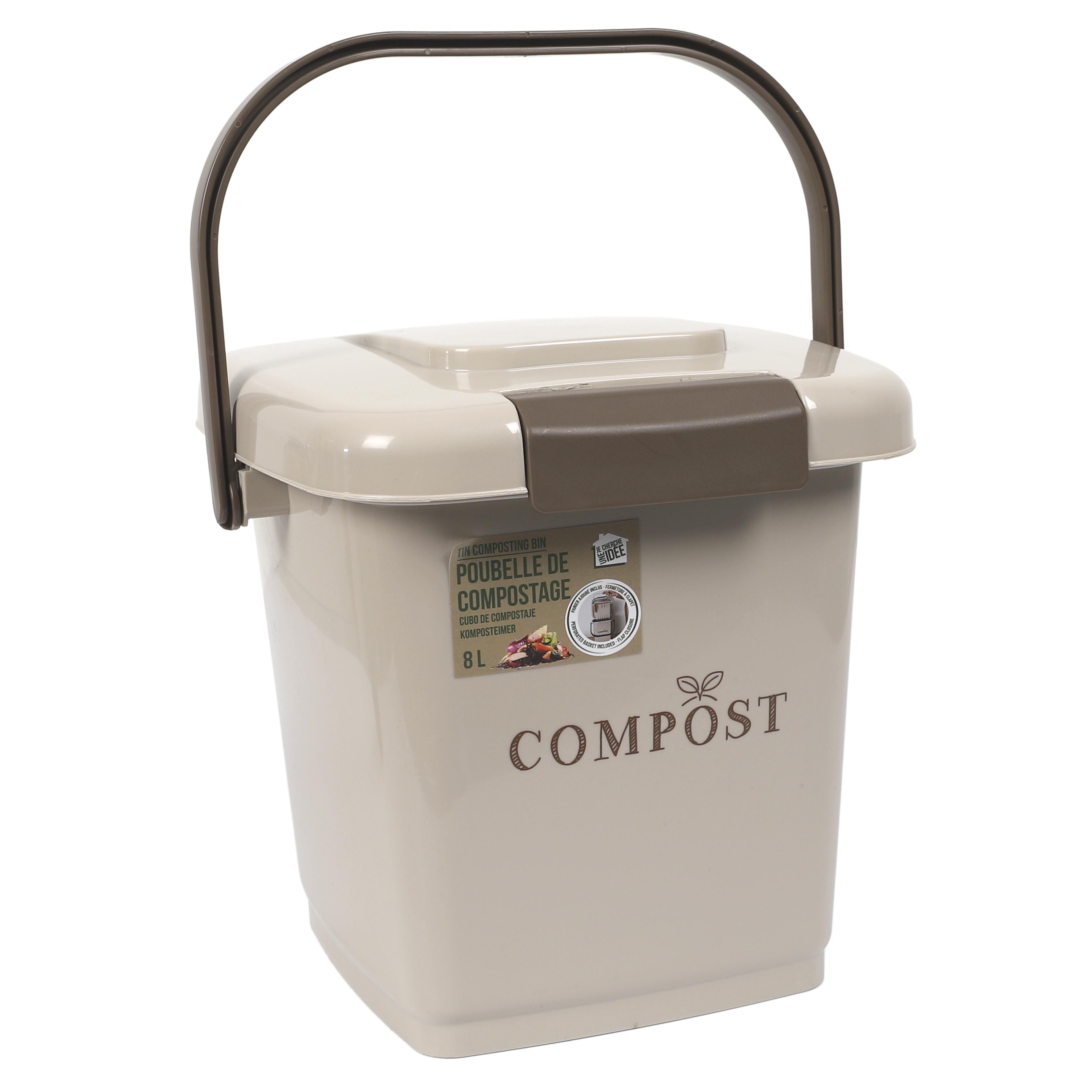 POUBELLE COMPOST 8L SEAU PERFORE ET COUVERCLE
