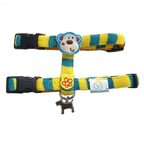 Coleira Happy Puppy Jungle Monkey para Cães, Amarela