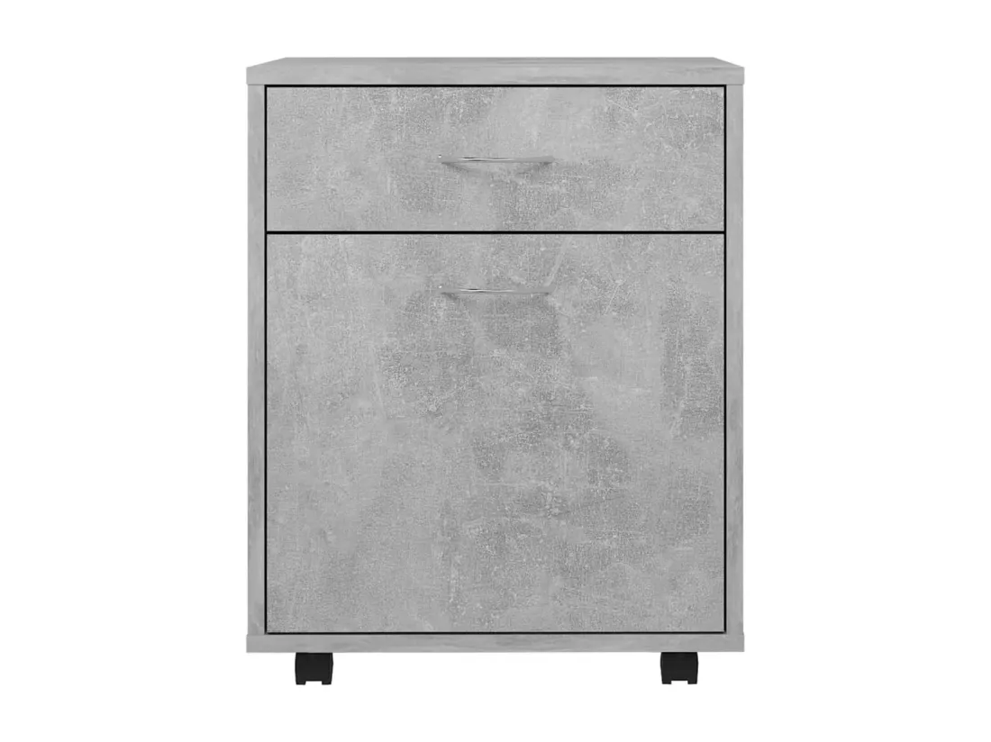 Armoire à roulettes Gris béton 45x38x54 cm Bois d’ingénierie