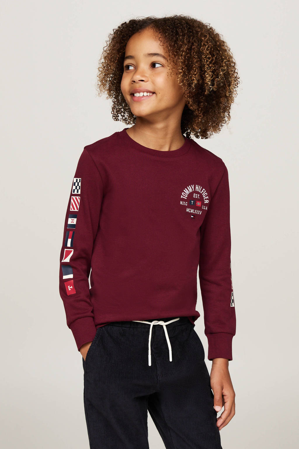 Tommy Hilfiger longsleeve met printopdruk donkerrood
