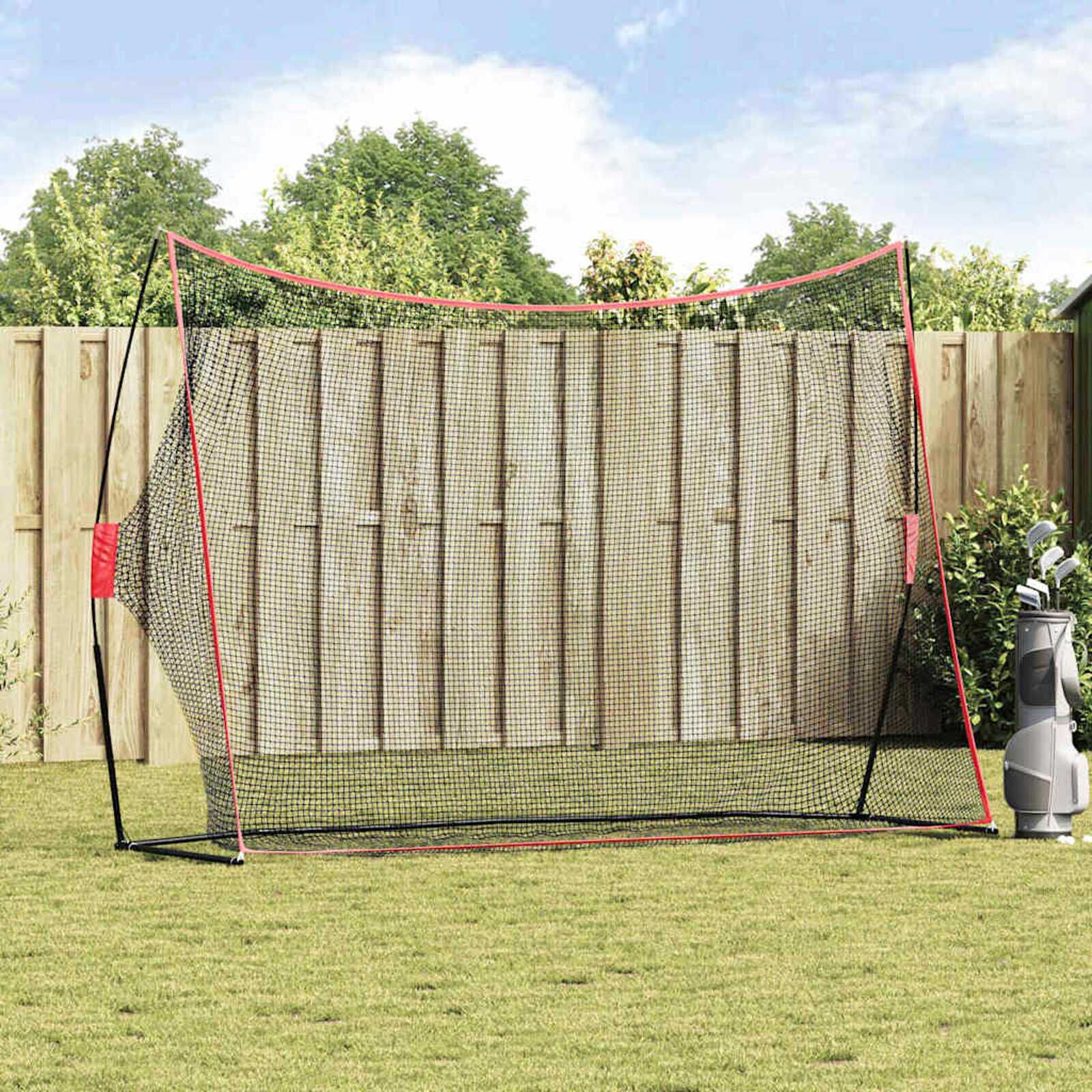vidaXL Golftrainingshulpmiddel Zwart 309 x 93 x 216 cm Polyester