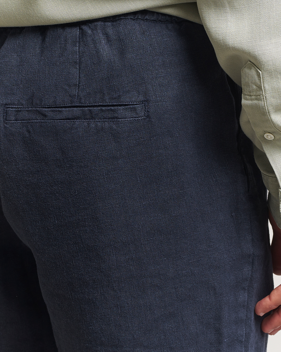 A Day's March Ipu Linen Drawstring Shorts Navy