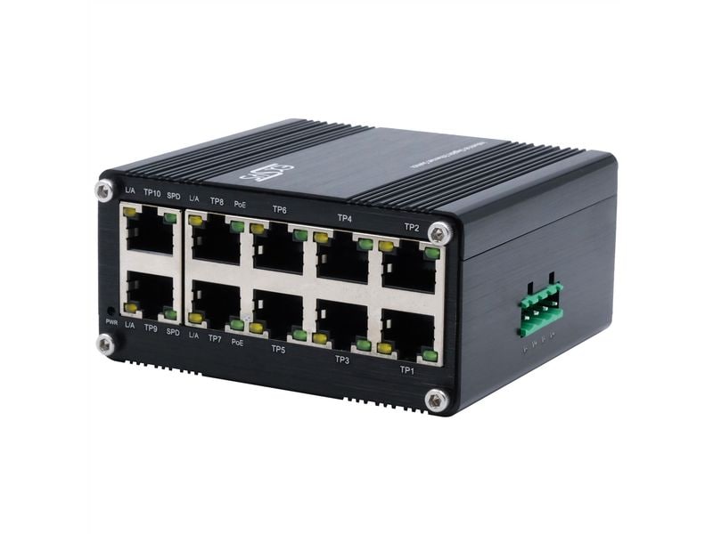 Exsys PoE Switch EX-62025POE 10 Port Mini 10-Port Industrial Gigabit Switch