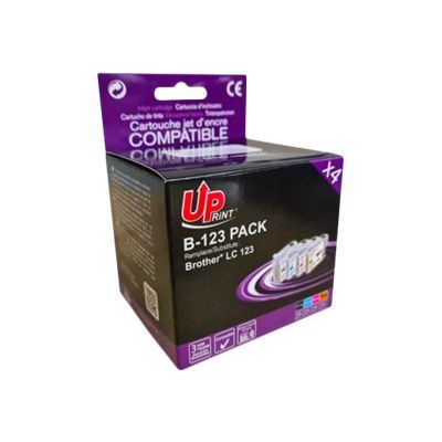 Cartouche compatible Brother LC121/LC123/LC125/LC127 - pack de 4 - noir, jaune, cyan, magenta - Uprint
