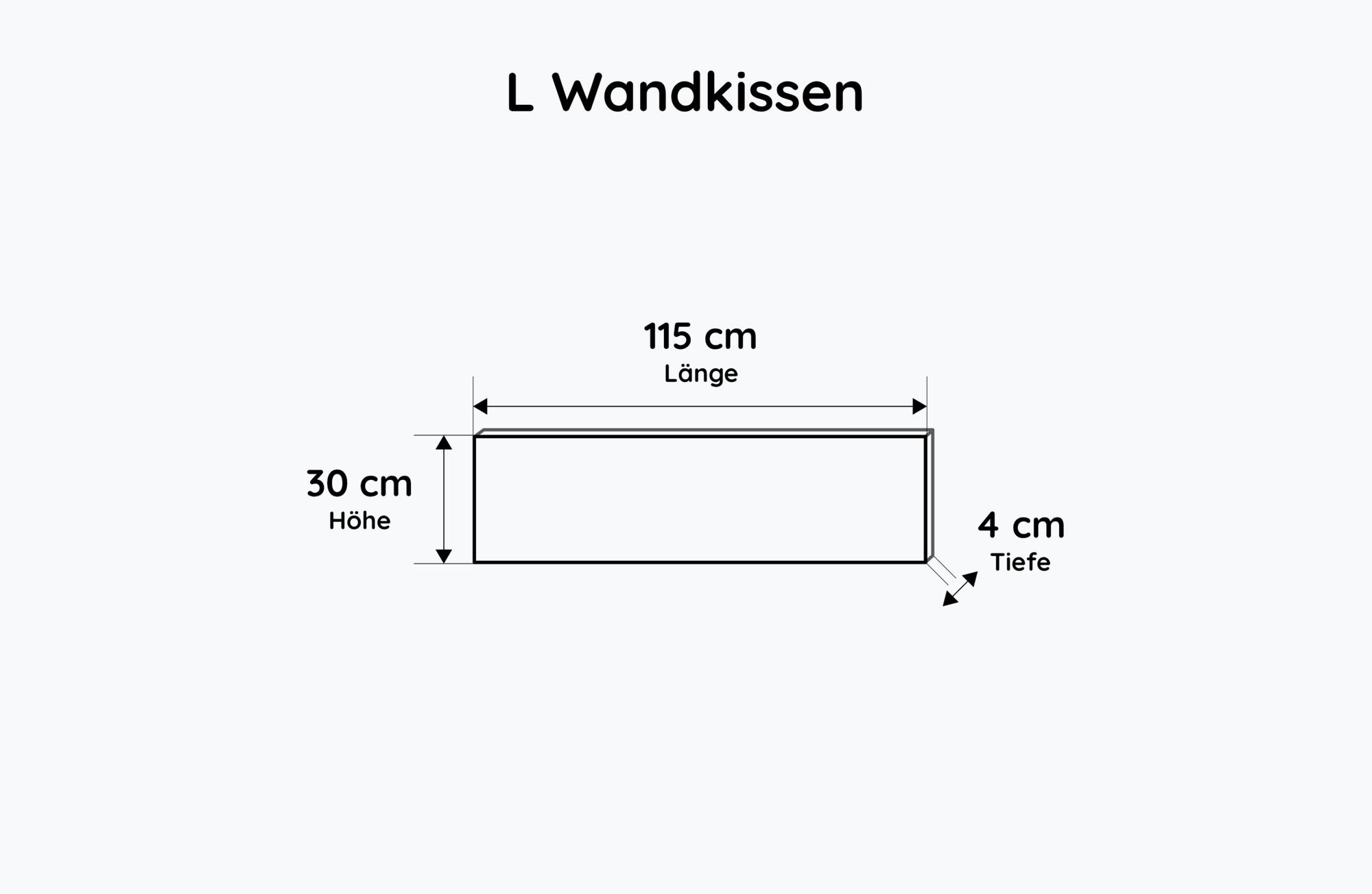 Lycce L Wandkissen Wandpolster mit Montage-Set, Samt FRESH, 1,15m