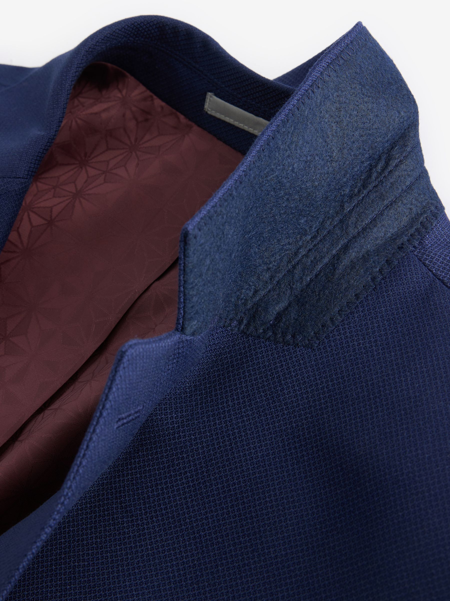 Helderblauw - Tailored fit - Kostuum met textuur: colbert