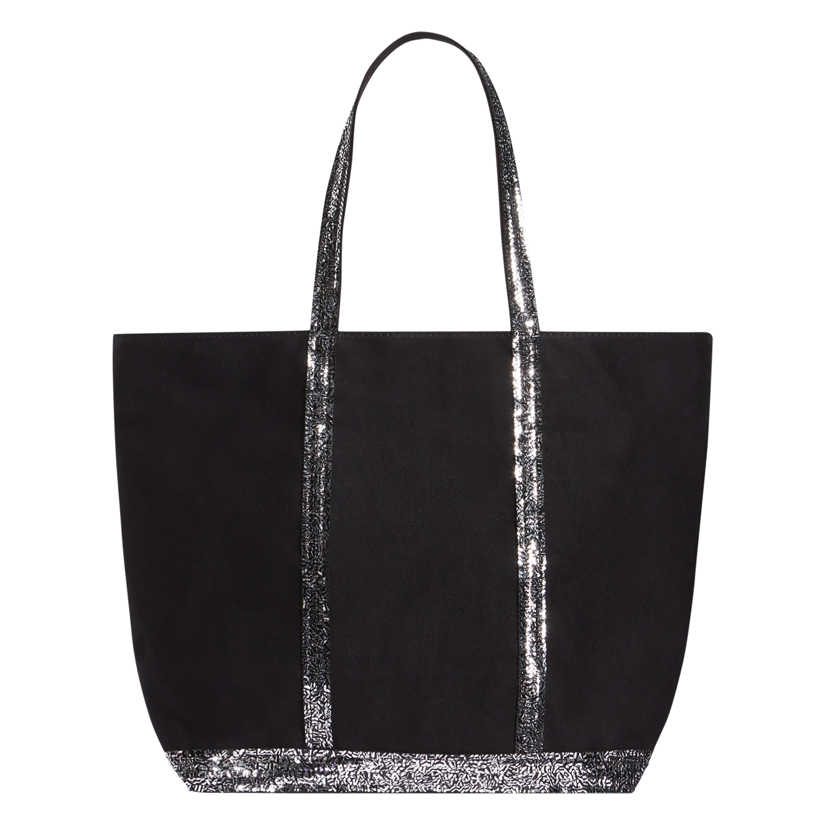 Cabas L à sequins en toile de coton| Multicolore