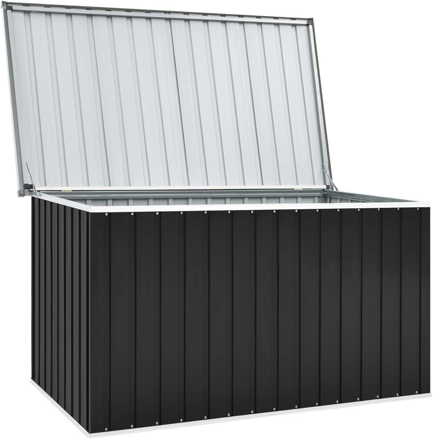 Gartenbox Metall Gartenbox wasserdicht XXL Auflagenbox Metall Aufbewahrungsbox Garten Outdoor Box Kissenbox für Garten-Anthrazit-171 x 99 x 93 cm