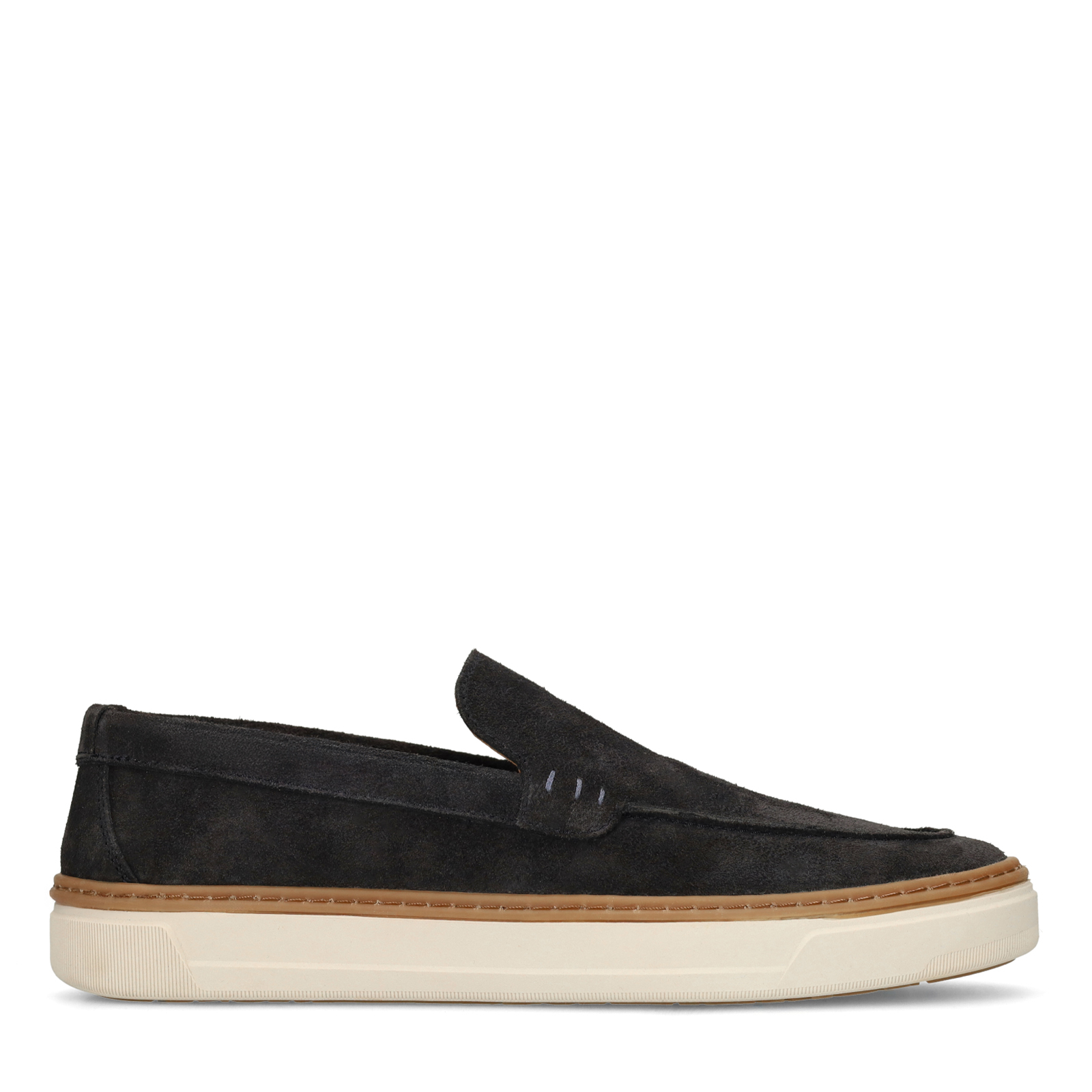 Donkerblauwe suède loafers