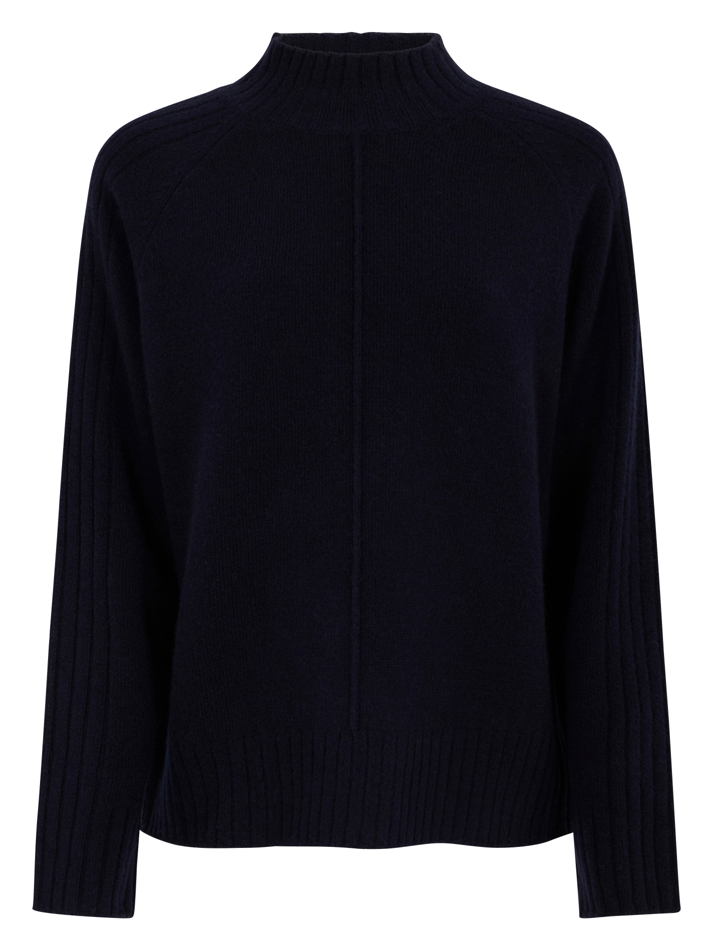 JAINA - Pull col montant en laine et en cachemire mélangés | Bleu