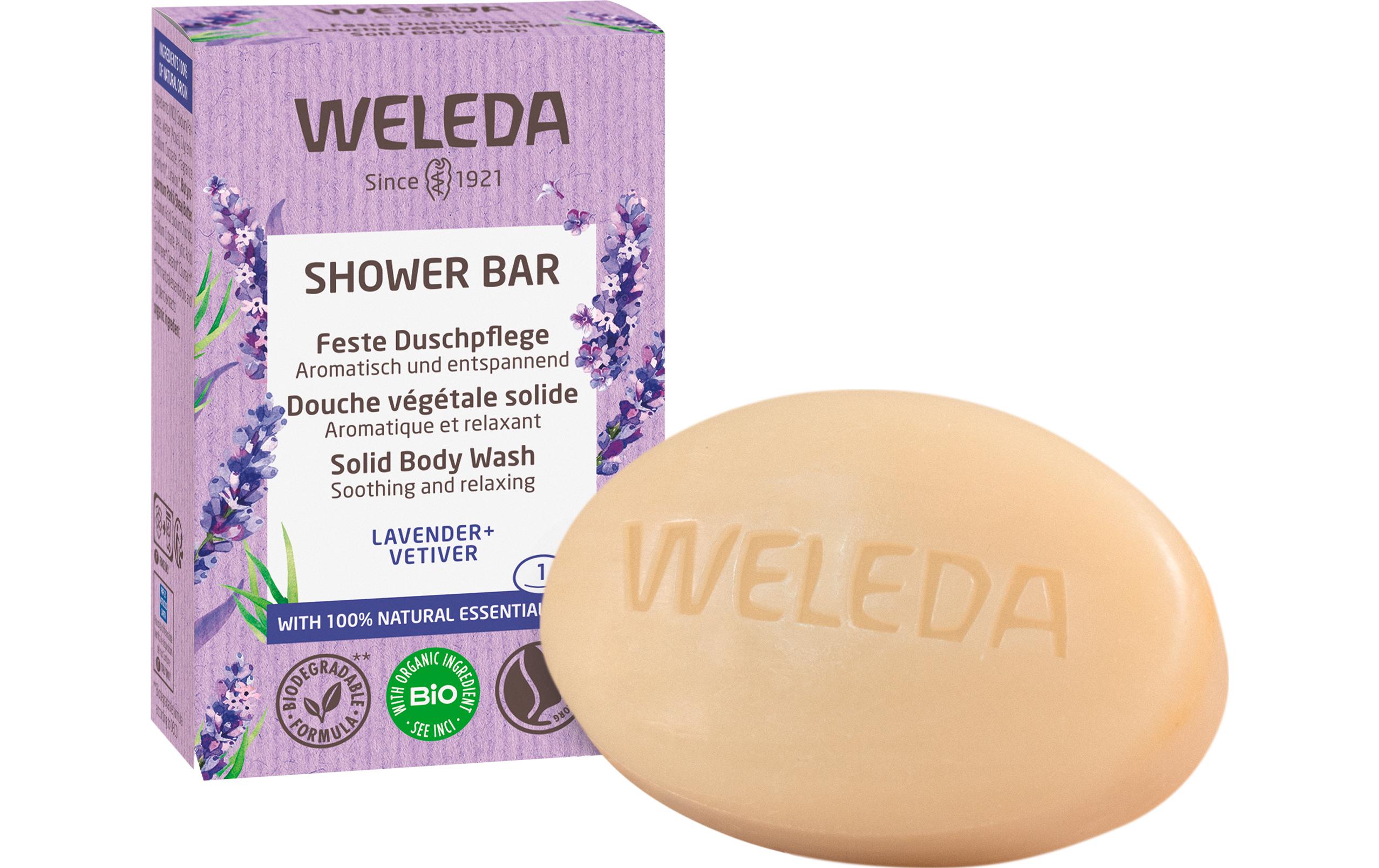 Festes Duschmittel Lavender und Vetiver 75 gNatürliche feste Duschpflege mit beruhigendem Duft