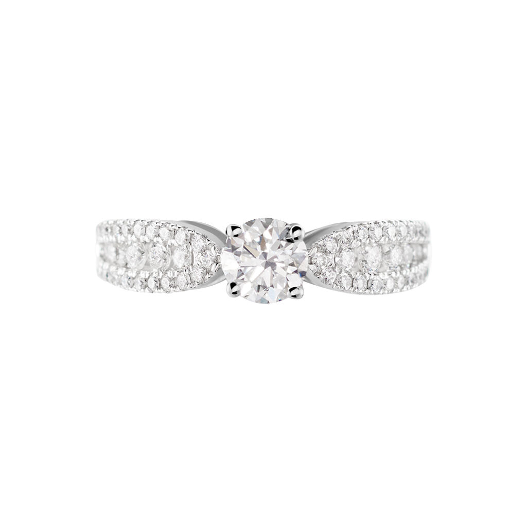 Bague Solitaire Stockholm Or Blanc Diamant Synthetique