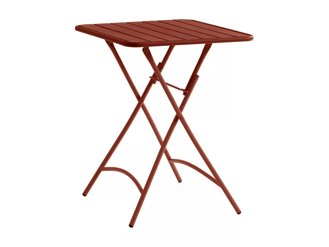 Salle à manger de jardin pliante en métal - une table L.60 cm et 2 chaises pliantes - Terracotta - MIRMANDE de MYLIA