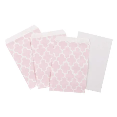 Folia Bastelset Sterne aus Papiertüten, 28 Tüten mit rosa Motivdruck je 13 x 18 cm groß