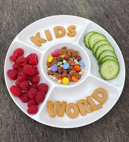 SnikSnack Snackfad - 5 Rum - 25 cm - Hvid