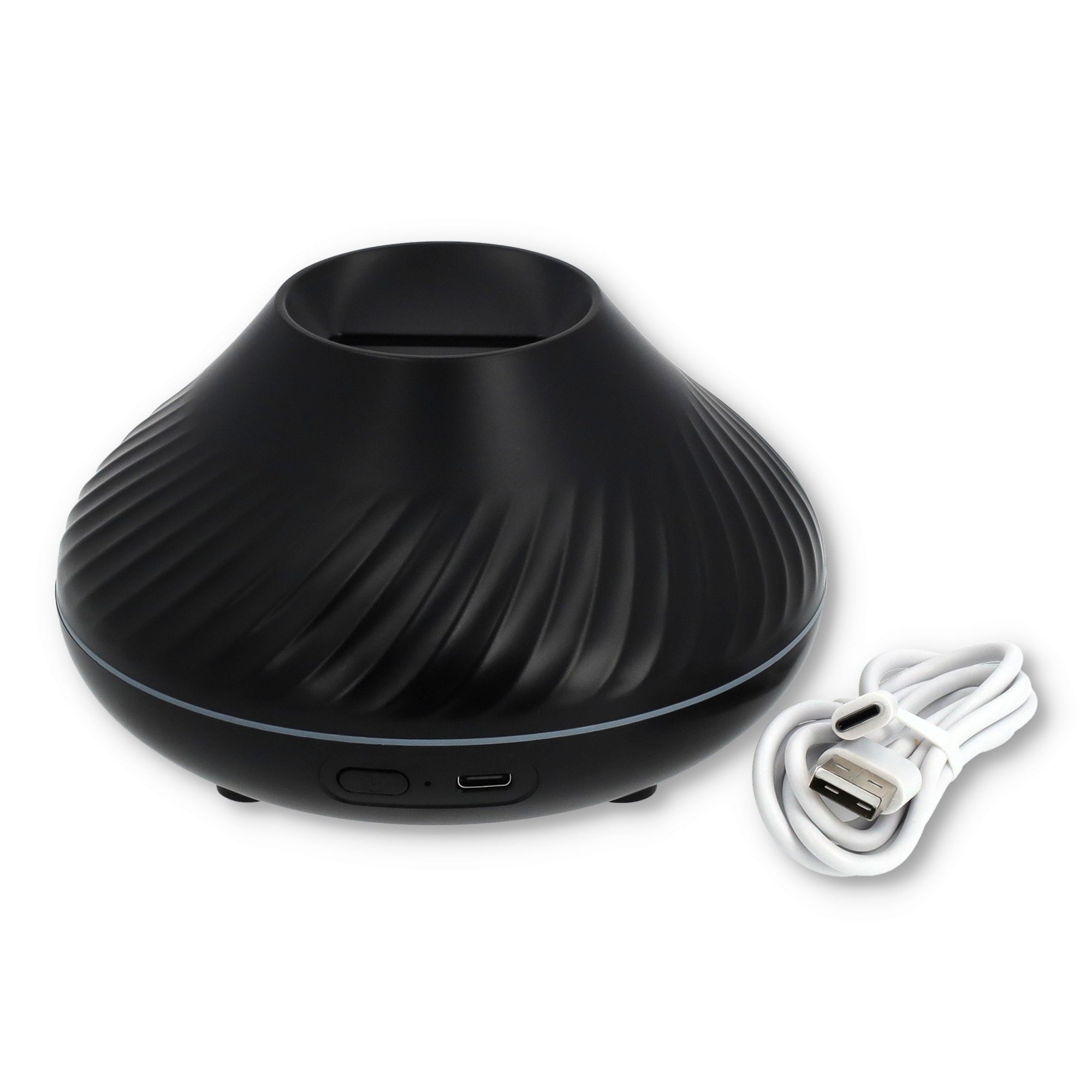(130ml) USB Luftbefeuchter Aroma Öl Diffuser mit LED Beleuchtung - Schwarz