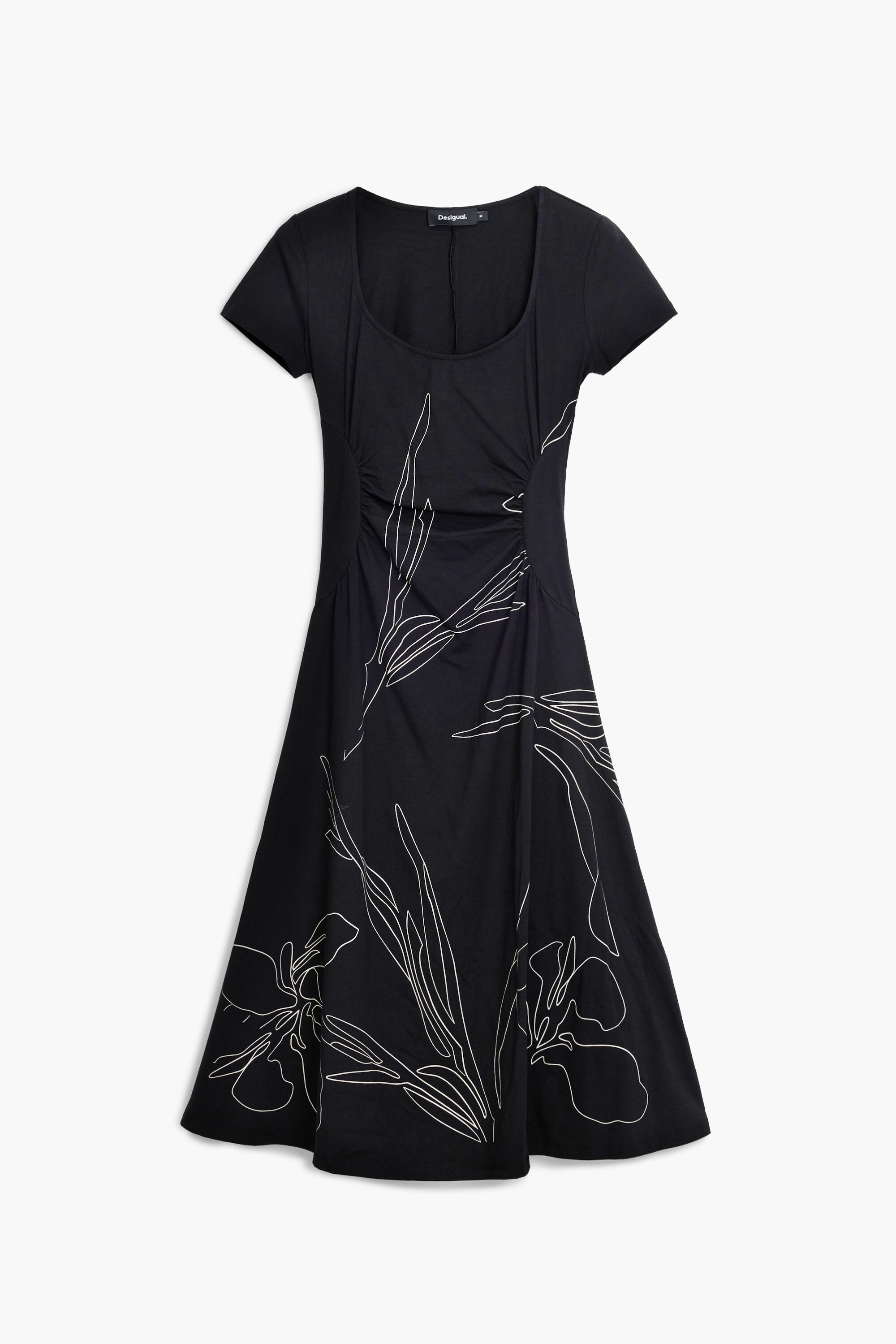 Vestido midi com estampa floral