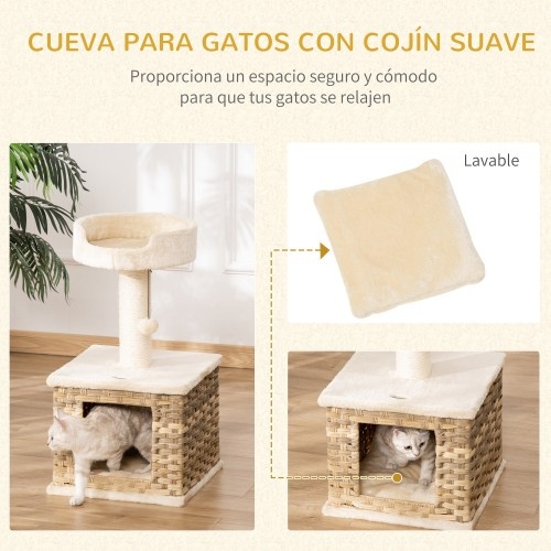 Árvore para gatos PawHut com toca