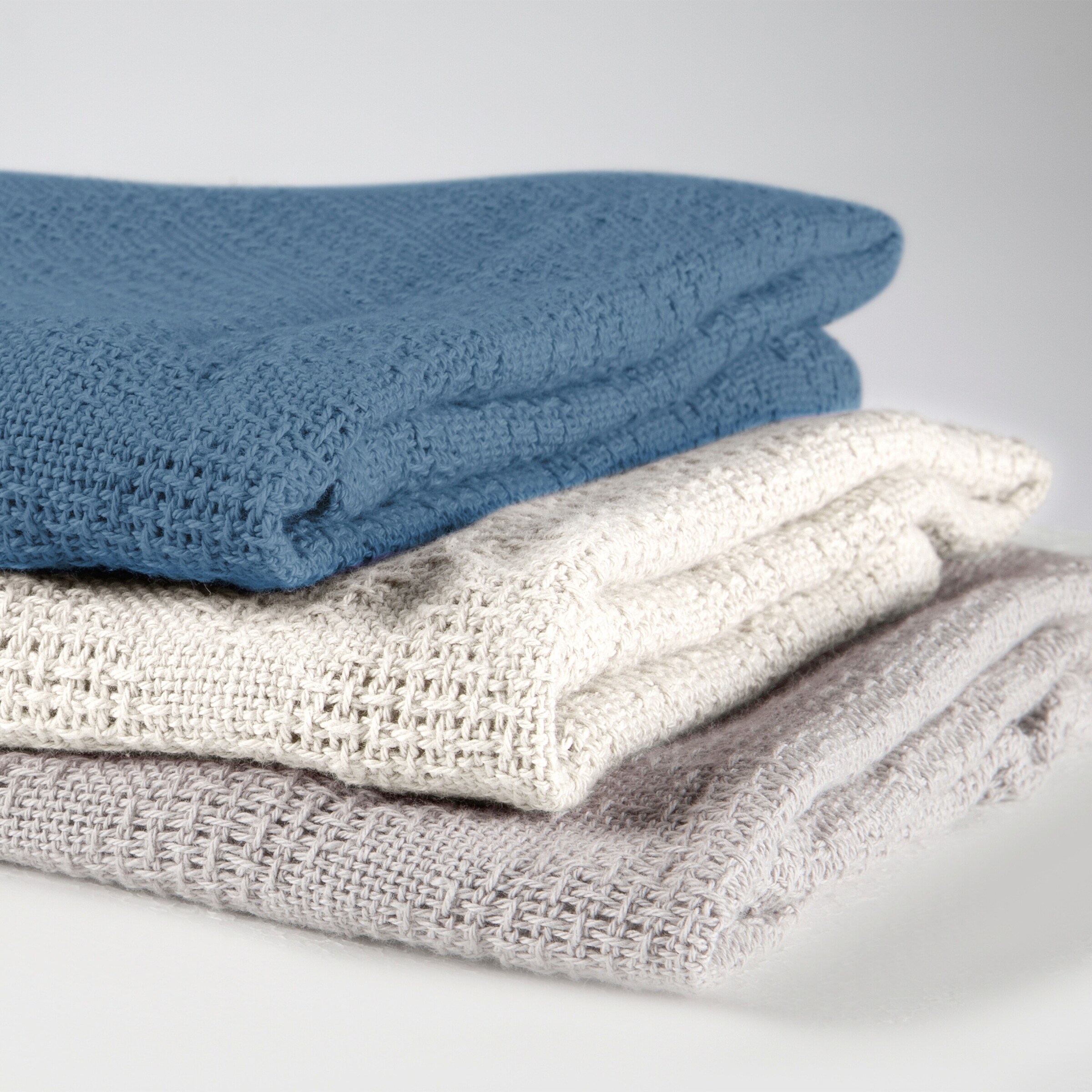 roba Decke in Strickoptik 'Seashells' indigo