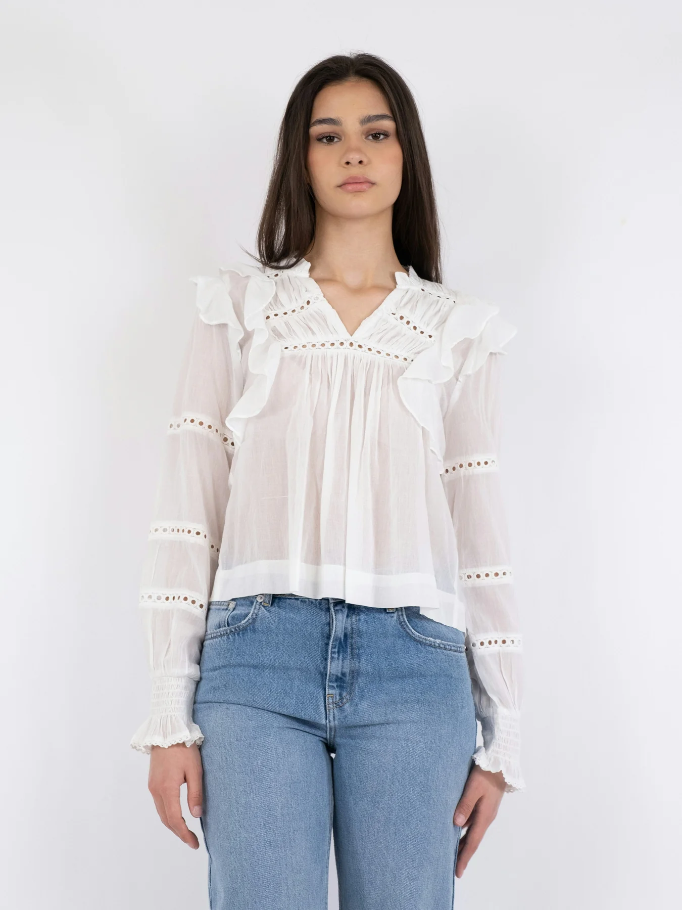 Neo Noir Aurika S Voile Blouse white
