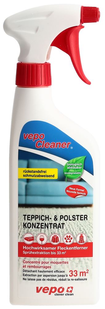 VepoCleaner Teppich   Polster Konzentrat und Fleckentferner Spray Konz Sprühextraktion bis 33m2 Spr 500 ml