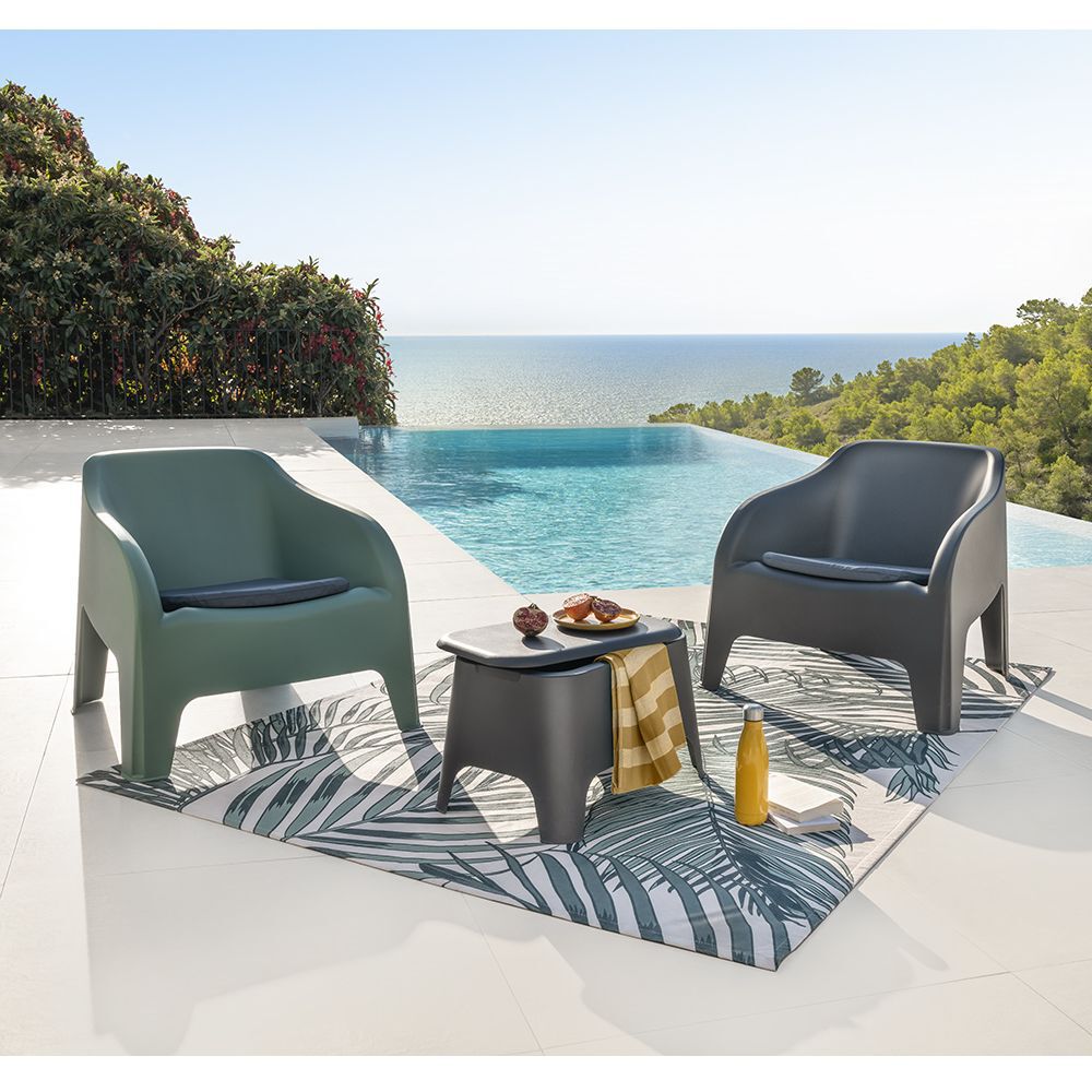 Fauteuil moderne Gary gris anthracite