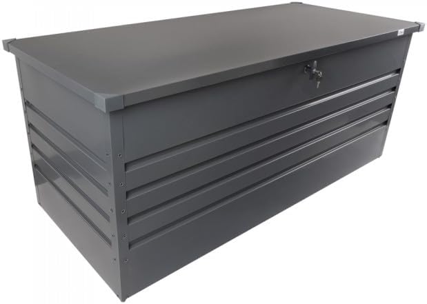 Grindi - Gartenbox Metall - Kissenbox - Auflagenbox - 1000l - 185x82x75 - Orto III - Aufbewahrungsbox mit Deckel - Outdoor - Sitzbank mit Stauraum - Gartenhaus - Geräteschuppen - Truhe mit Deckel