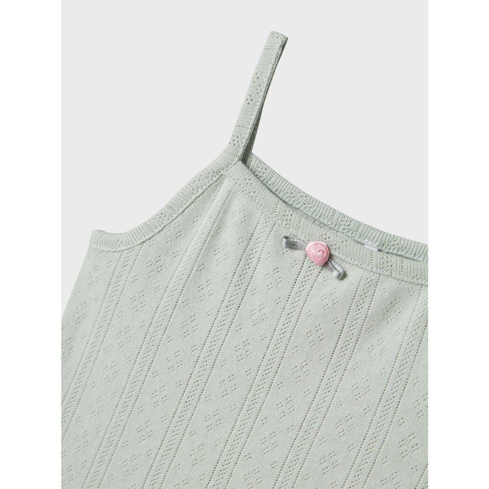 Køb Name It Aqua Gray Jsilke Slim Strop Top