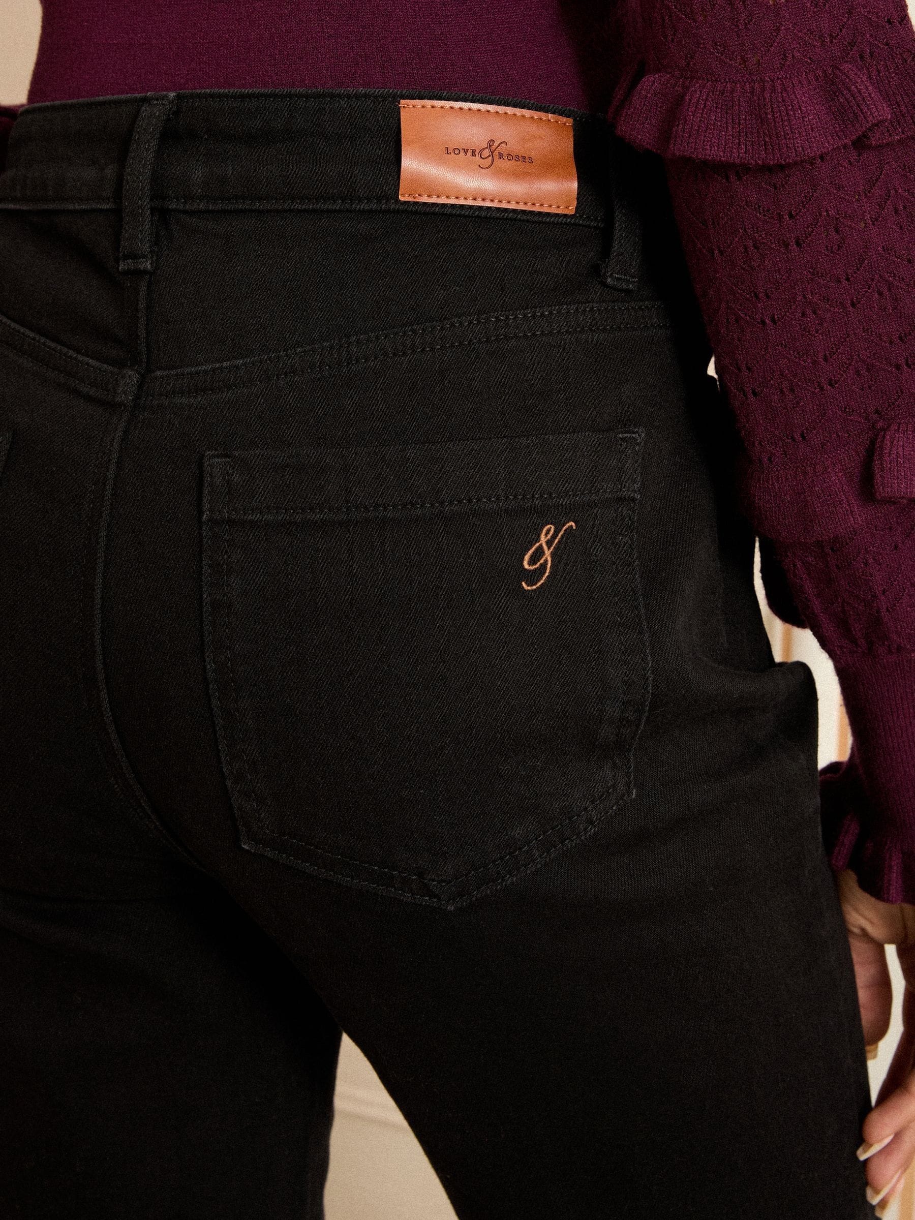 Zwart - Love & Roses Bootcut Jeans