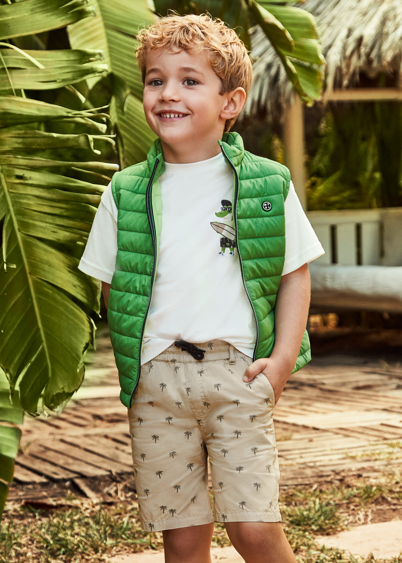 Bermudas de algodão estampadas para meninos