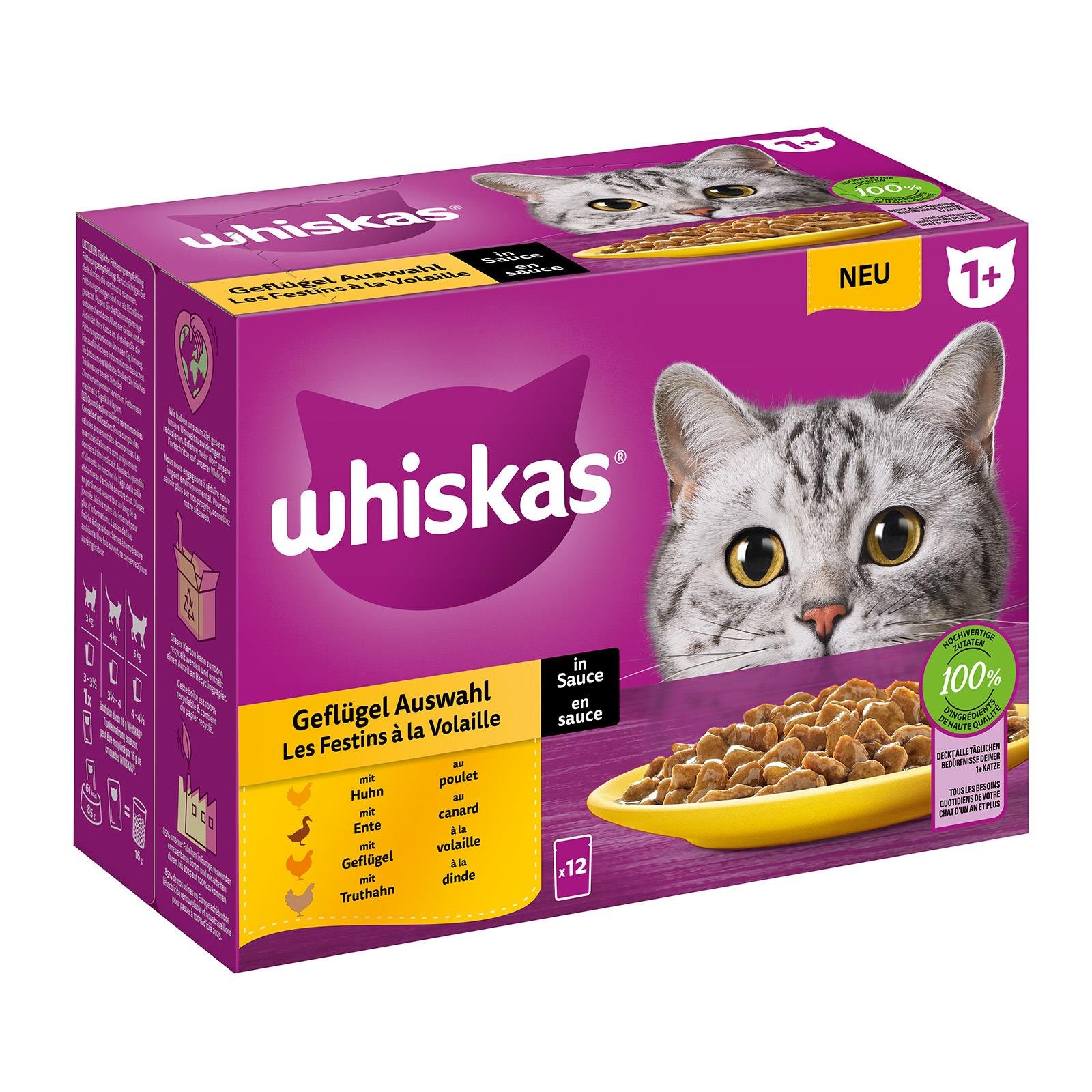 Whiskas Geflügel Auswahl in Sauce 1+