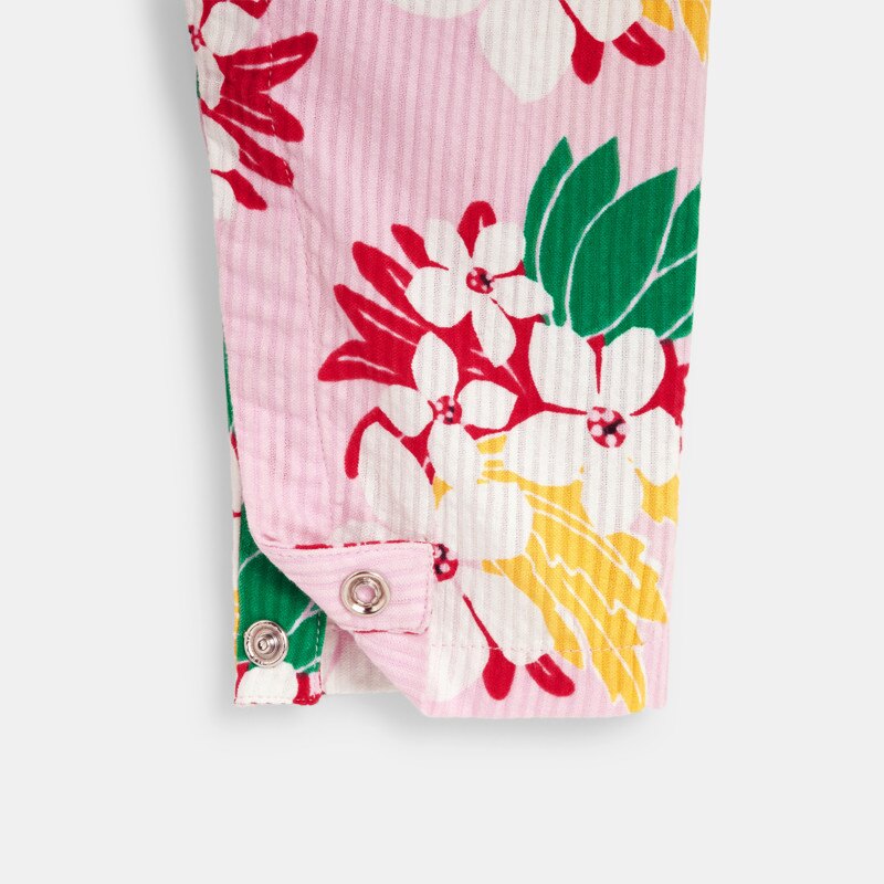 Combinaison bébé fille rose fleurs exotiques Catimini Rose
