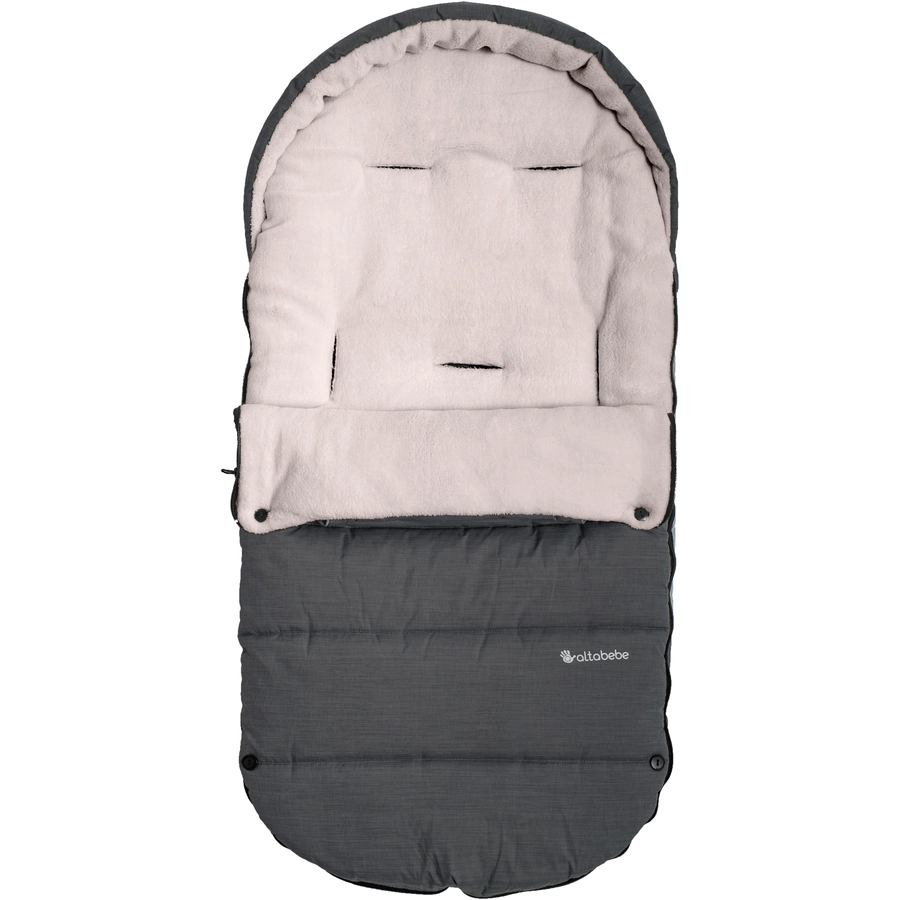Altabebe Winterfußsack für Kinderwagen und Buggy Dunkelgrau Rosa