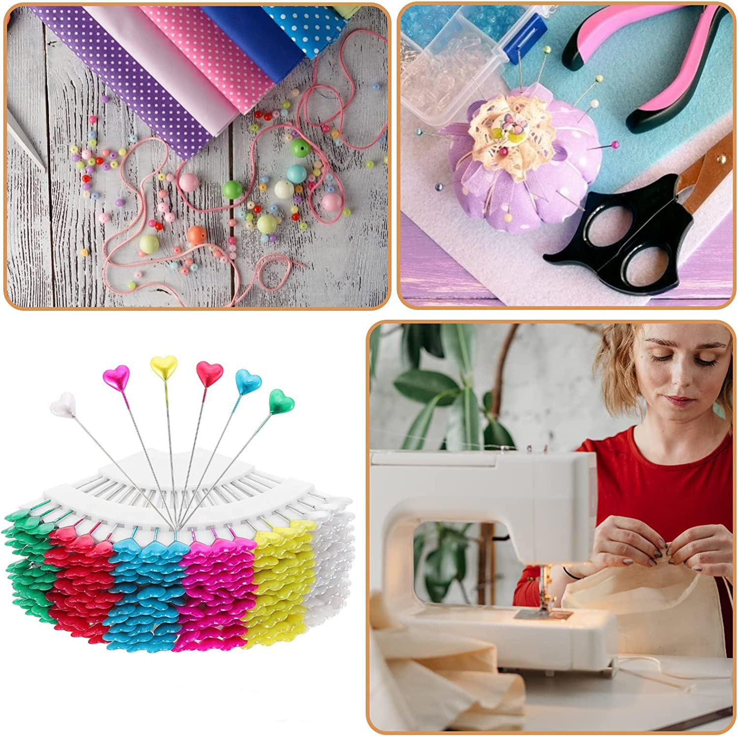 (18er Set) Stecknadel DIY Mercerie Zubehör Herz Pinnadel - Bunt