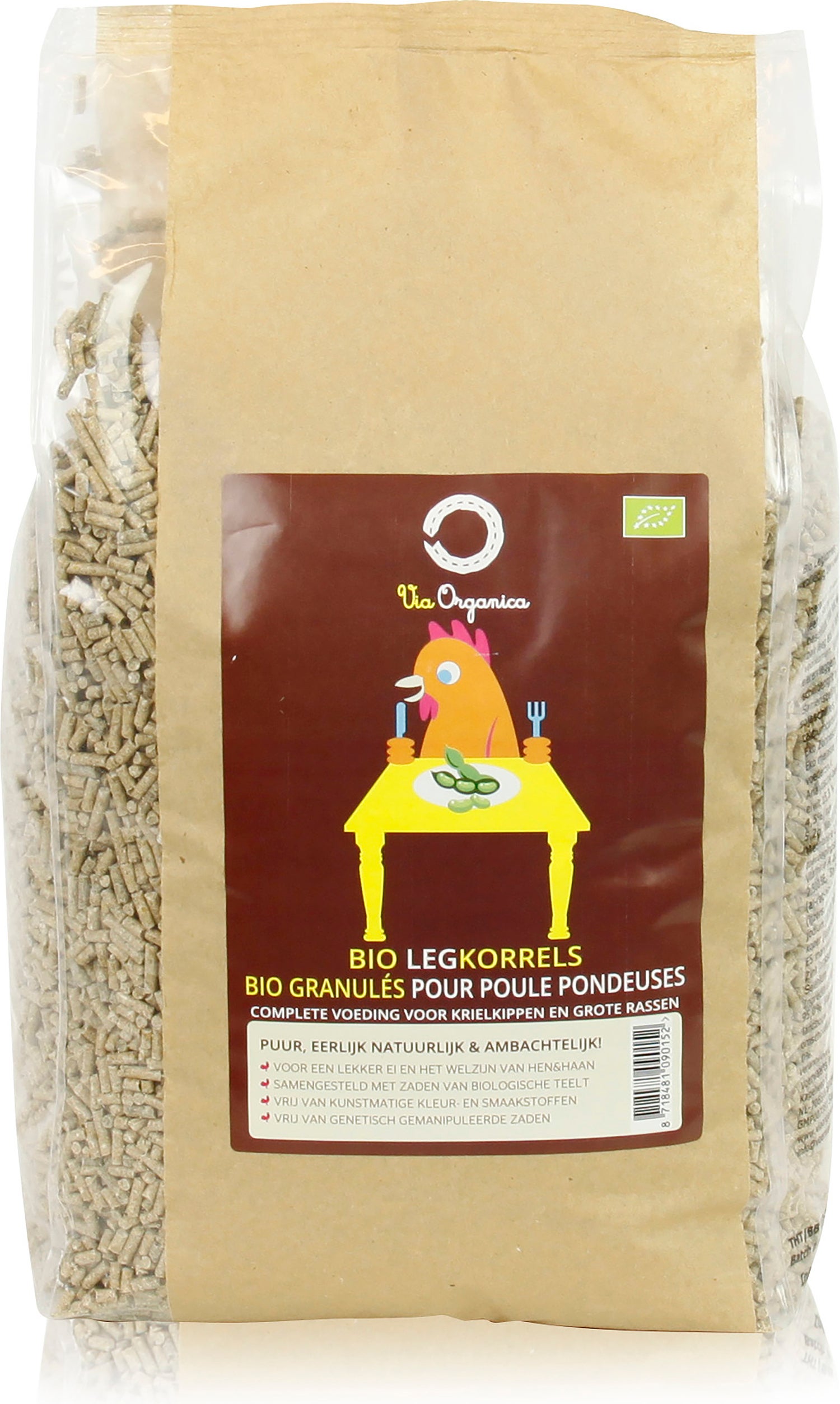 Via Organica kippenvoer Bio Legkorrels 4 kg