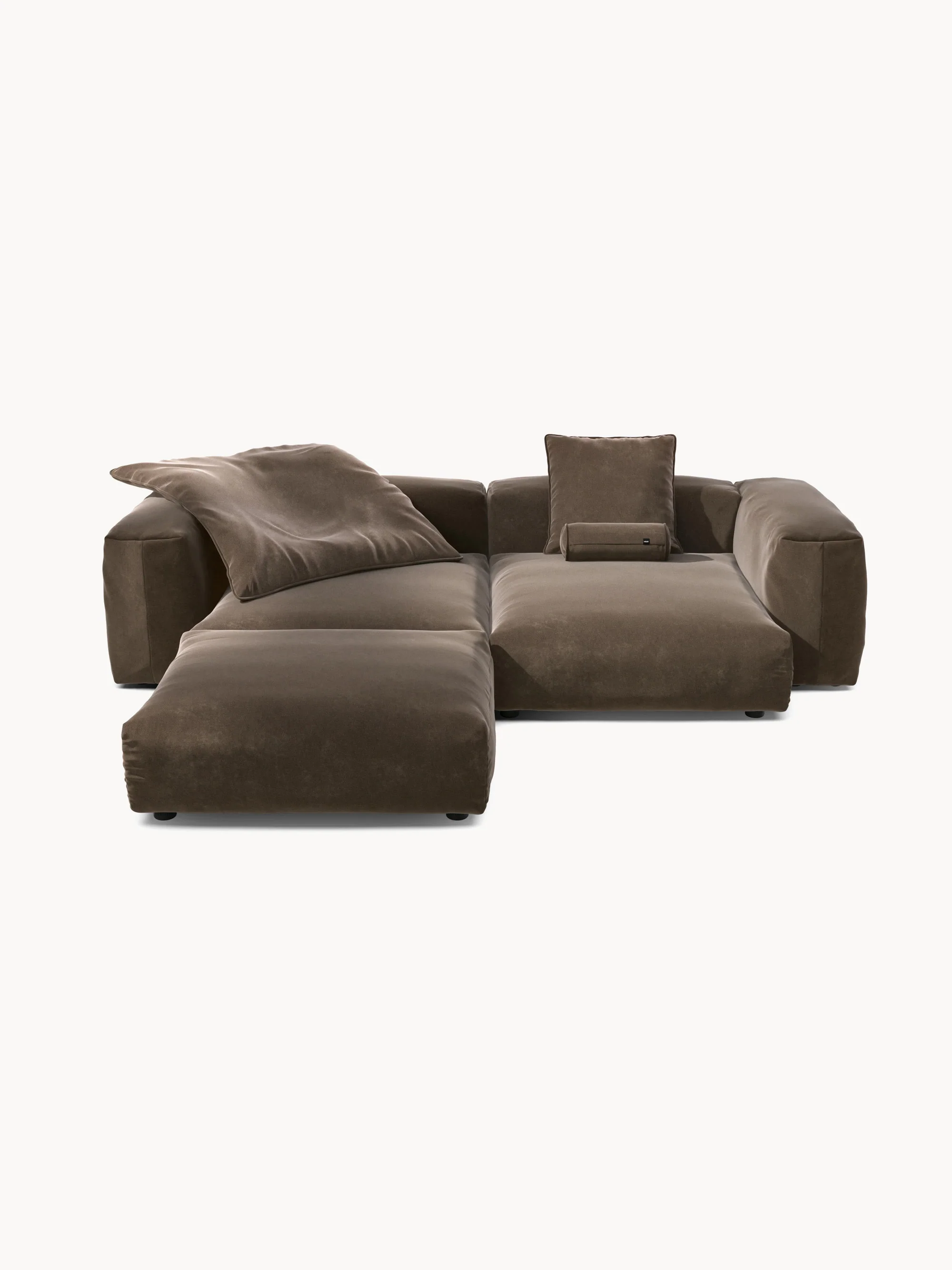 Modulaire hoekbank Vetsak (3-zits) van fluweel