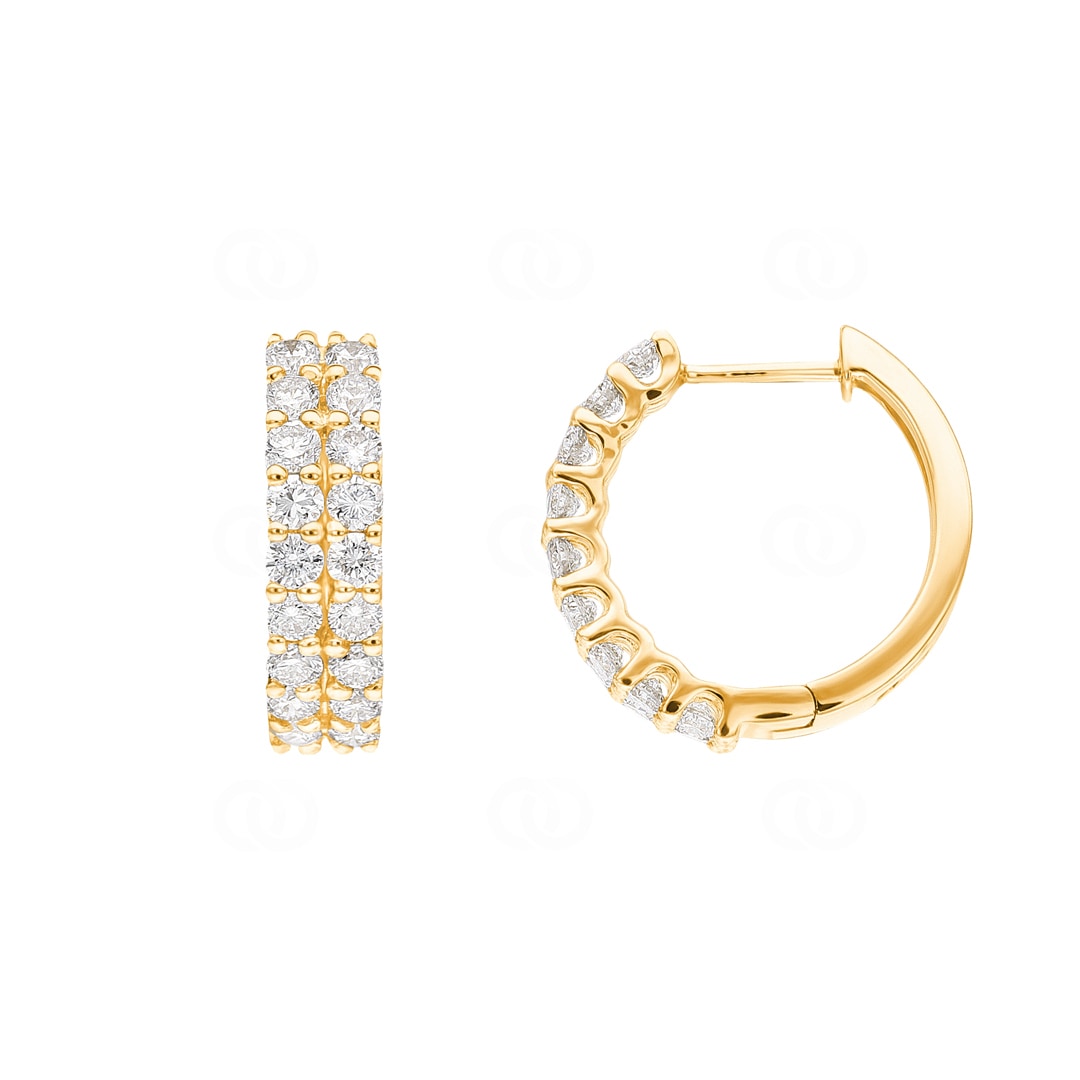 Kreolen 750/18 K Gelbgold mit Diamanten 1.00 ct H/si