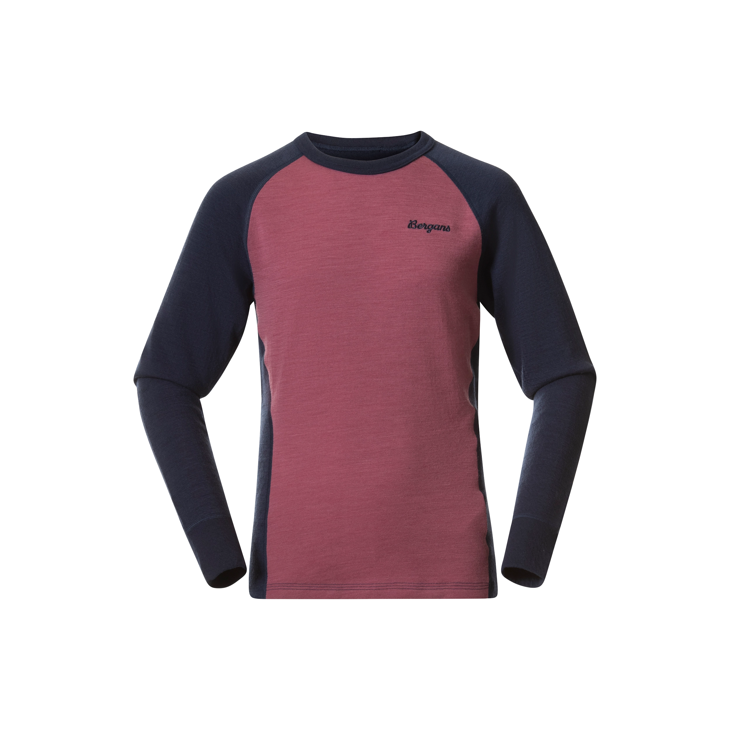 Inner:Dual Merino Junior Long Sleeve Ruby Purple / Navy Blue