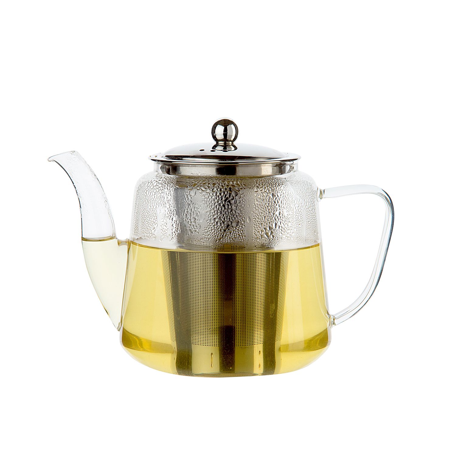 Theepot met theezeefje, recht, glas, 1,1 l