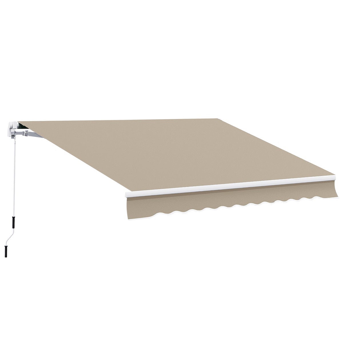 Outsunny knikarmluifel, verstelbare klemluifel, 3,95 x 3 m, 100% polyester (280 g/m²), aluminium, beige