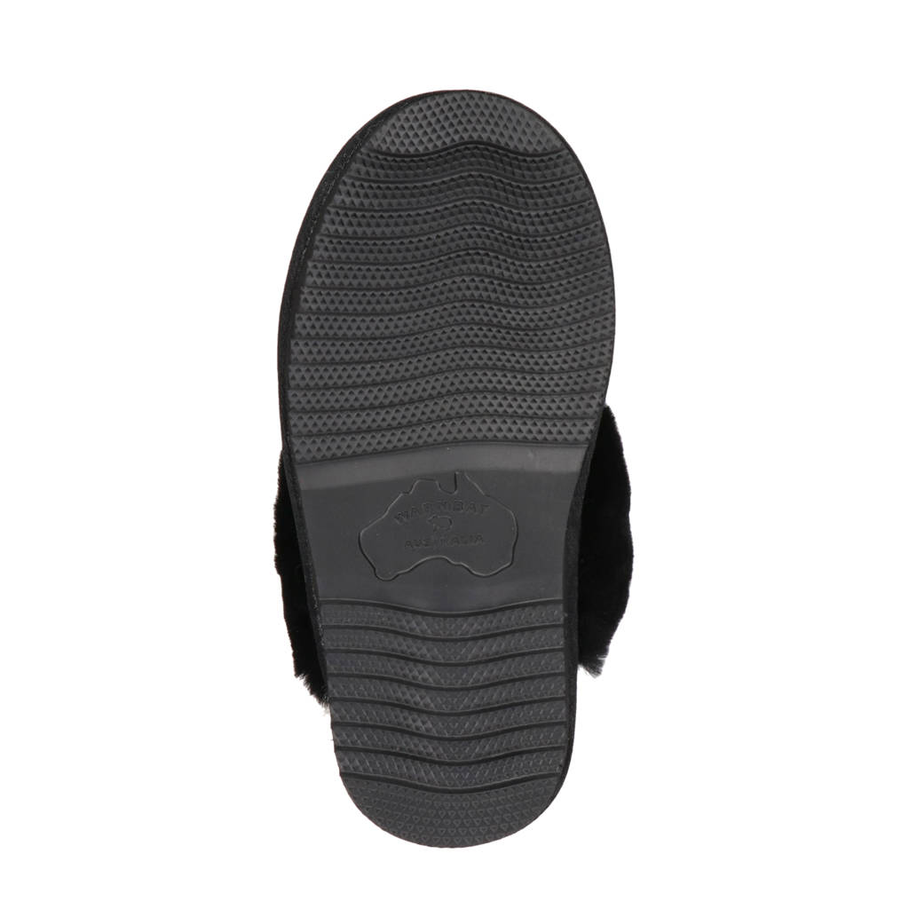 Warmbat Australia leren pantoffels zwart