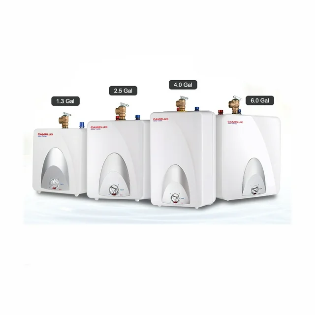 Aquecedor de água elétrico Camplux ME40N de 4 galões com mini tanque e plugue, 120 V