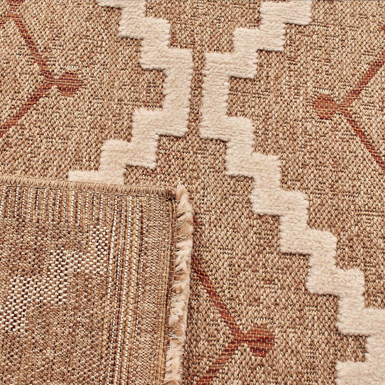 Nazar Rugs Tapis aspect jute TULUM 9041 intérieur & extérieur terra - 60x180 cm