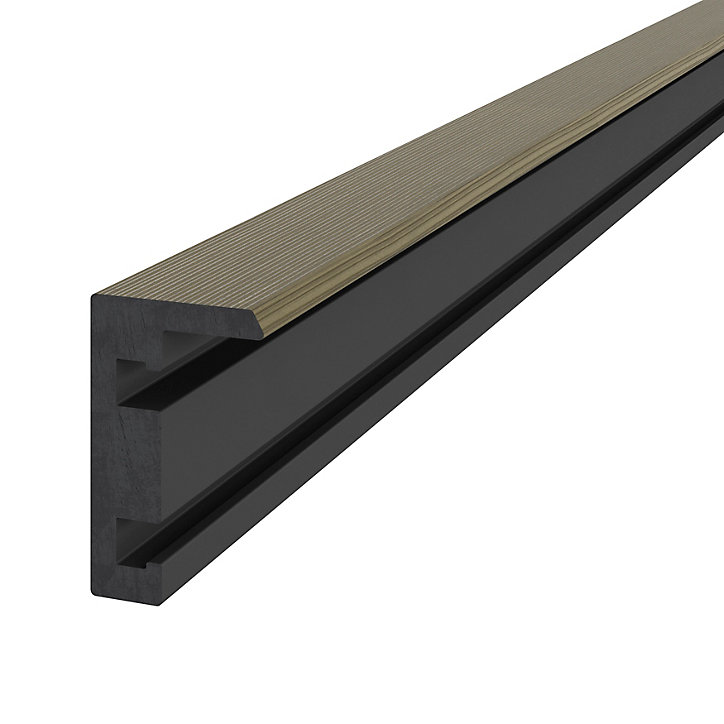 Profil de finition clipsable en composite Neva premium effet bois chêne L.220 x l.14,5x H.5,2 cm