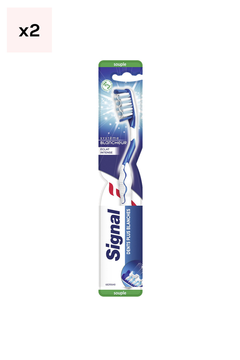 Lot de 2 brosses à dents éclat intense - Système Blancheur - Souple