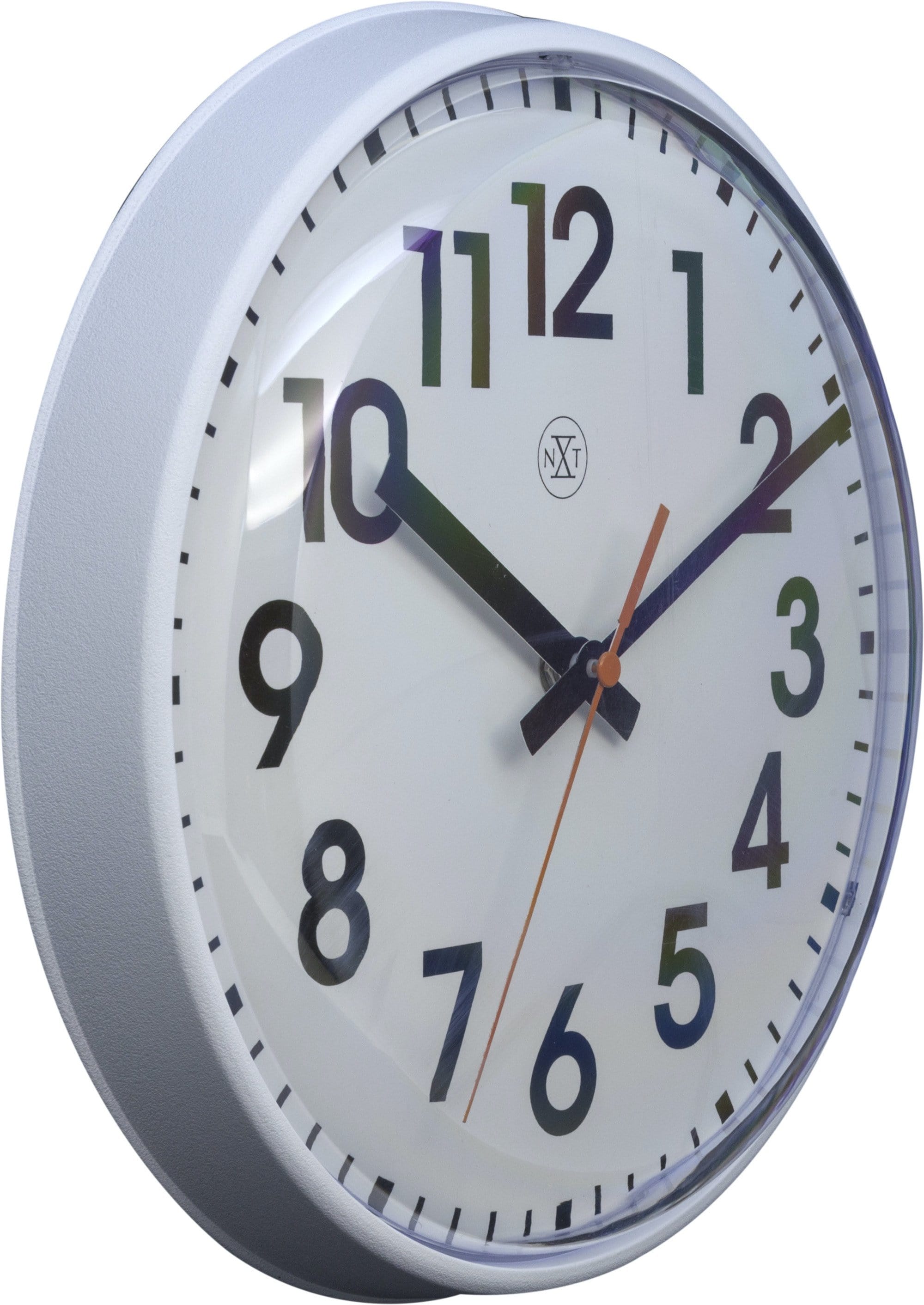 NeXtime - nXt - Wandklok - 26cm  - Plastic - Wit - 'Peter'