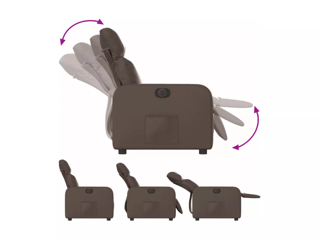 Fauteuil inclinable électrique Marron Similicuir