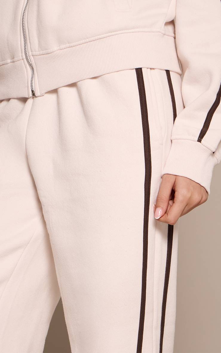 Crème Pantalon De Jogging Large À Bandes Contrastées