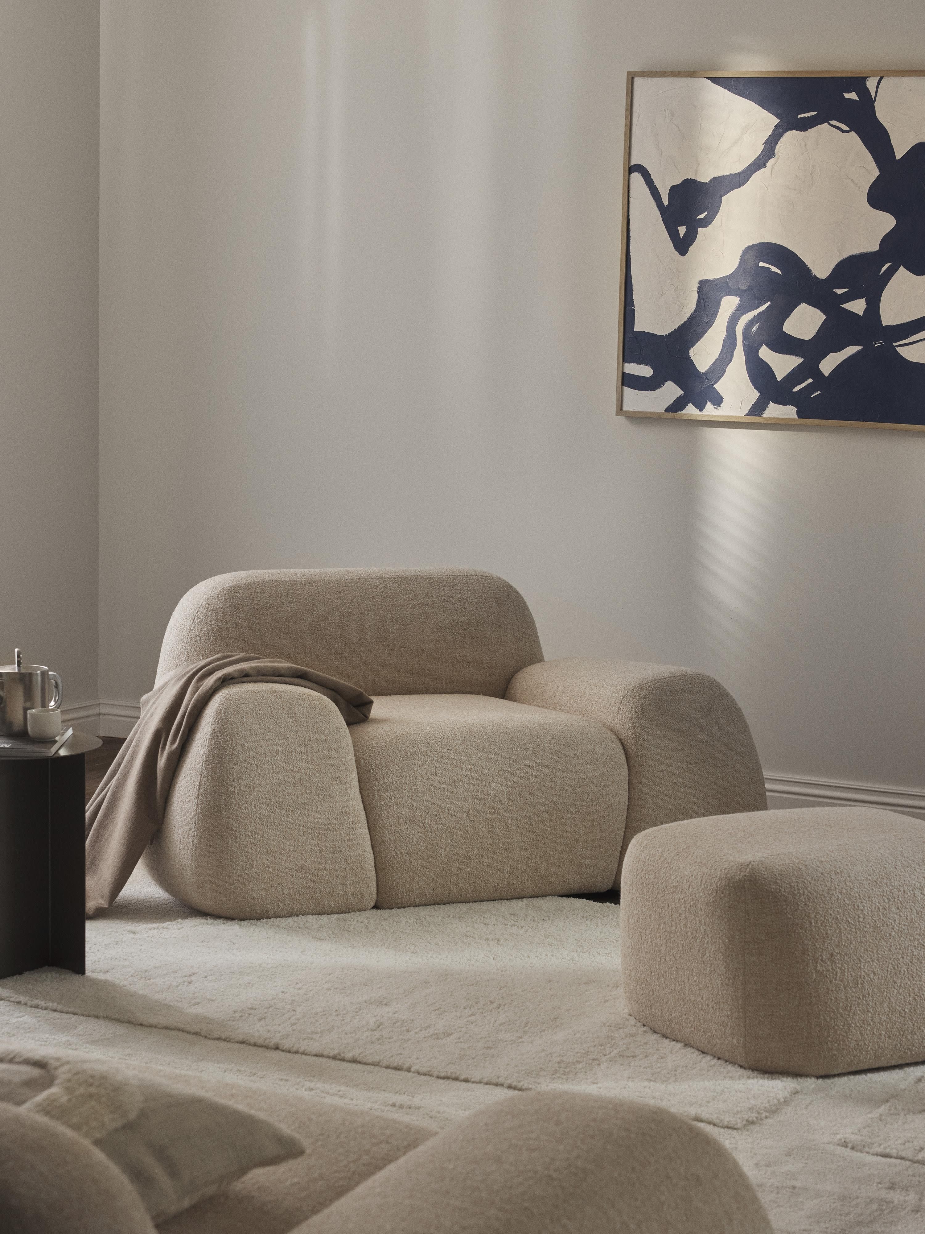 Loungefauteuil Wolke van bouclé